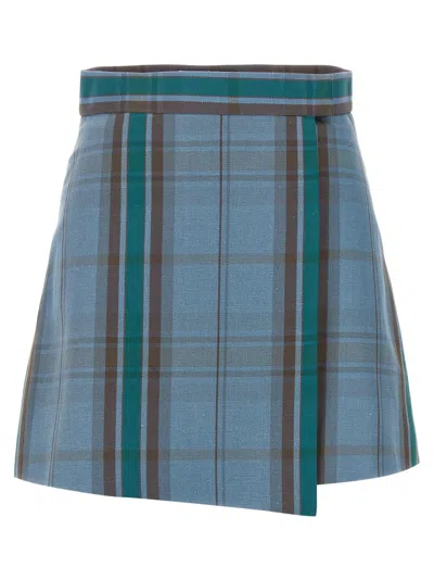 Vivienne Westwood Tartan Print Mini Skirt In Blue
