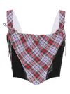 Vivienne Westwood Tartan Tie Corset In Multi