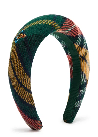 Vivienne Westwood Mens Tartan Wool-blend Headband Aw24-multi