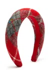 Vivienne Westwood Mens Tartan Wool Headband Aw24-red In Red
