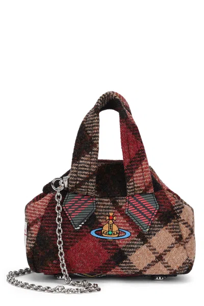 Vivienne Westwood Tartan Wool Tweed Top Handle Bag In Multicolor
