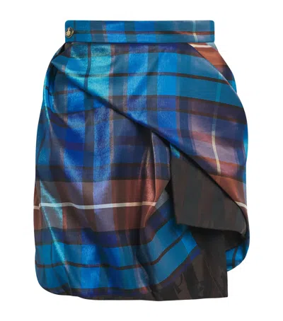 Vivienne Westwood Tartan Zora Mini Skirt In Blue
