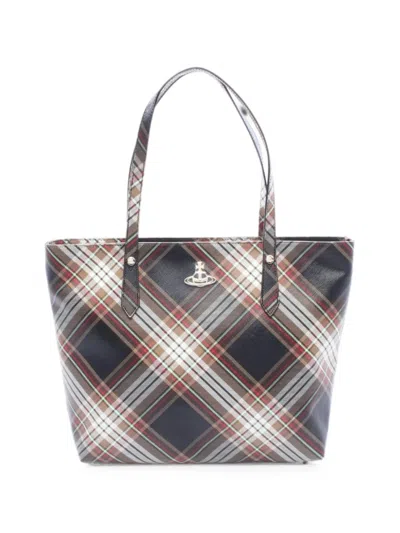 Pre-owned Vivienne Westwood Tartan-print Tote Bag In Black