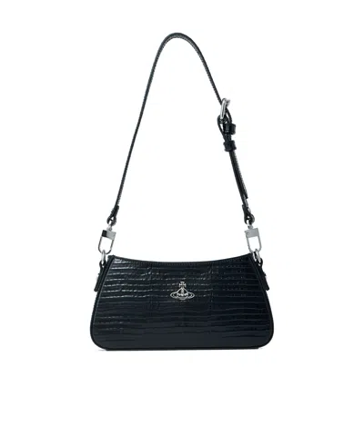 Vivienne Westwood Adjustable Shoulder Bag In Black