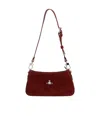 Vivienne Westwood Suede Shoulder Bag Adjustable Strap In Red