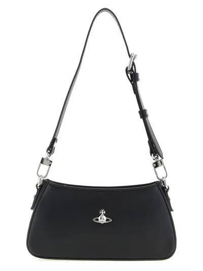 Vivienne Westwood Tasha Shoulder Phone Bag Faux Leather Black-3d-orb