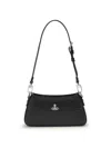 Vivienne Westwood Tasha Shoulder Phone Bag Leather Black In Black