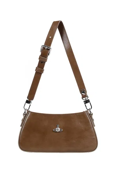 Vivienne Westwood Tasha Orb-plaque Shoulder Bag In Purple