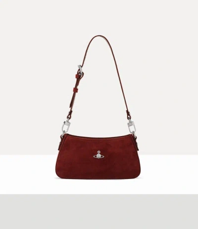 Vivienne Westwood Tasha Shoulder Phone Bag Leather Burgundy