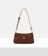 Vivienne Westwood Tasha Shoulder Phone Bag Leather Chocolate-brown
