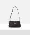 Vivienne Westwood Tasha Shoulder Phone Bag Mini Croc-embossed Black