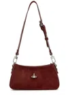 Vivienne Westwood Tasha Suede Shoulder Bag In Burgundy