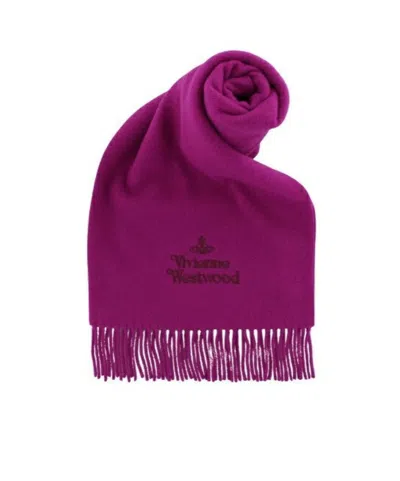 Vivienne Westwood Tassel Scarf In Purple