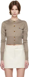 Vivienne Westwood Stone Virgin Wool Orb Bea Cardigan In C403 Sand
