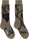 Vivienne Westwood Taupe Chain Socks In Aw24-c403