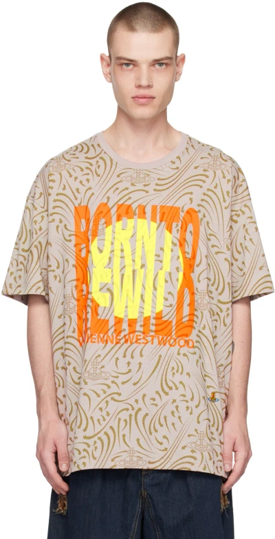 Vivienne Westwood Taupe Printed T-shirt In C404g0 Mole