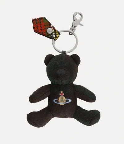 Vivienne Westwood Teddy Bear Keyring Harris Tweed Check Dark-check One Size Unisex