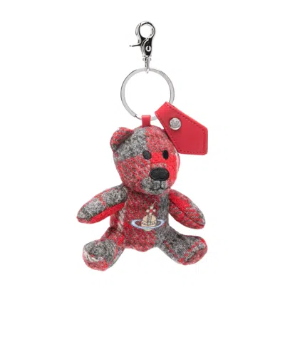 Vivienne Westwood Teddy Bear Keyring In Red