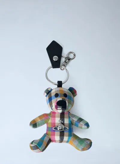 Vivienne Westwood Teddy Bear Keyring In Sand