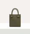 Vivienne Westwood Teddy Small Tote Bag Washed Leather Green In Green