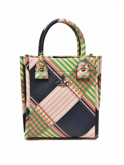 Vivienne Westwood Teddy Tote Small With Detachable Strap And Metallic Emblem In Multi