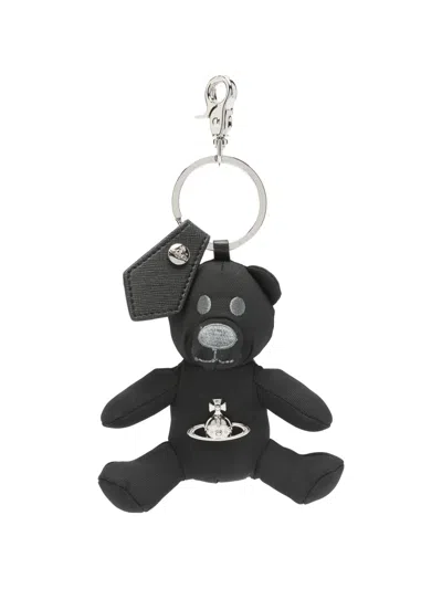 Vivienne Westwood Teddy-pendant Keyring In Blue