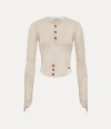 Vivienne Westwood Cropped Knitted Top Combining Cotton And Cashmere In Neutral