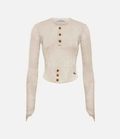 VIVIENNE WESTWOOD TEGAN TOP COTTON / CASHMERE DUSTY-WHITE XL WOMEN