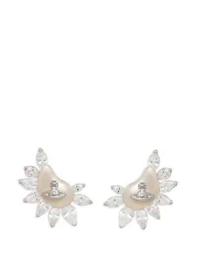 Vivienne Westwood Telma Orb-plaque Earrings In White