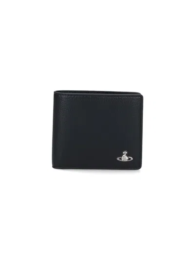 Vivienne Westwood Textured Black Bi-fold Wallet
