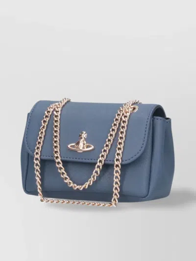 Vivienne Westwood Textured Chain Strap Shoulder Bag Metal Hardware