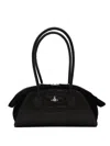Vivienne Westwood Textured Dual-handle Handbag In Black