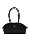 Vivienne Westwood Textured Dual-handle Handbag In Black