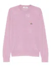 Vivienne Westwood Textured Knit Sweater With Crew Neckline In Pink