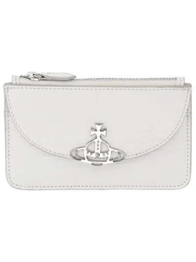 Vivienne Westwood Textured Leather Wallet In White