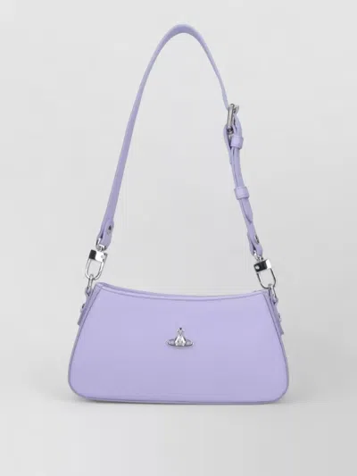 Vivienne Westwood Textured Shoulder Bag Adjustable Strap Hardware In Purple