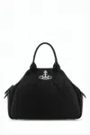 Vivienne Westwood Borsa A Mano Yasmine Media In Pelle Scamosciata Nera Donna In Black