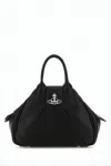 Vivienne Westwood Textured Synthetic Leather Tote Bag With Metallic Emblem In White