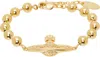 Vivienne Westwood Thames Mini Bas Relief Bracelet In Brown