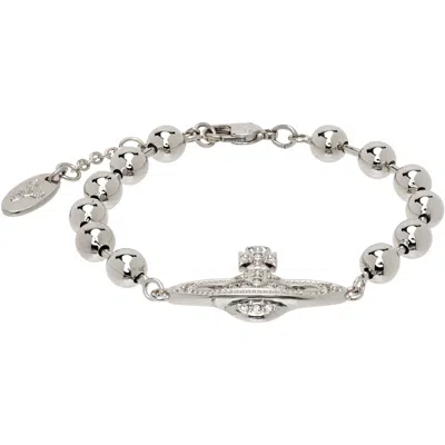 Vivienne Westwood Thames Mini Bas Relief Bracelet In Aw25-p409 Platinum /