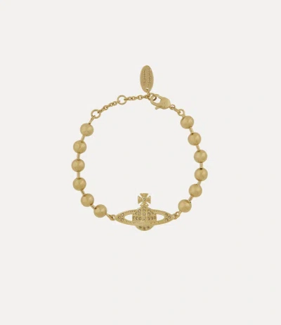 Vivienne Westwood Thames Mini Bas Relief Bracelet Gold Topaz Crystals Women