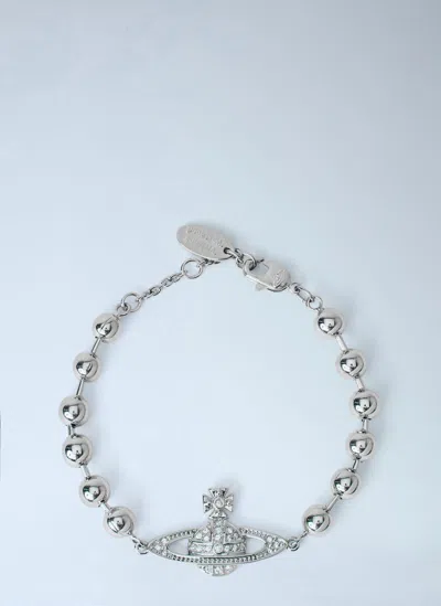 Vivienne Westwood Thames Mini Bas Relief Bracelet In Silver