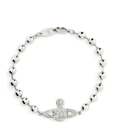 Vivienne Westwood Thames Mini Bas Relief Bracelet In Silver