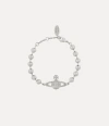 Vivienne Westwood Thames Mini Bas Relief Bracelet Silver Cubic Zirconia Women