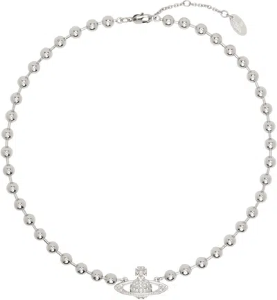 Vivienne Westwood Thames Mini Bas Relief Choker In Silver