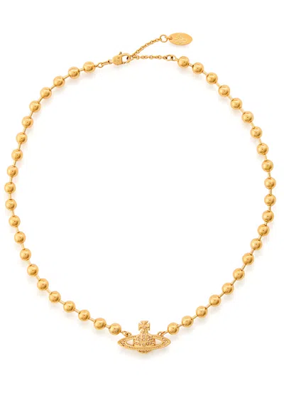 Vivienne Westwood Thames Mini Bas Relief Orb Necklace In Gold