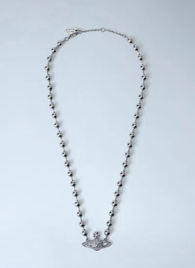 Vivienne Westwood Thames Mini Relief Choker In Silver