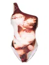 Vivienne Westwood Multicolor Single-shoulder One-piece Swimsuit In Multicolour