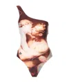 Vivienne Westwood Multicolor Single-shoulder One-piece Swimsuit In Pink