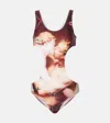 VIVIENNE WESTWOOD THE KISS PRINTED CUTOUT SWIMSUIT